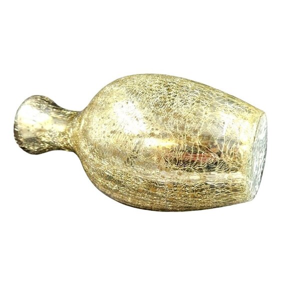 Gold Mirrored backed crackle floral Vase. Mid Century Modern Decor Home Decor Ce - Picture 6 of 8